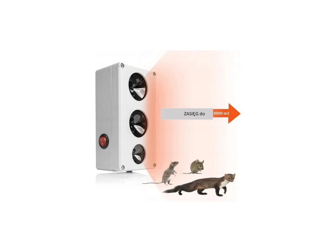 Scobax Vodotěsný ultrazvukový plašič na kuny, myši a potkany DRAGON ULTRASONIC C300