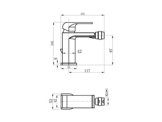 Csaptelepek – Novaservis Bidetová baterie Nobless Sharp, chrom, stojánková, s výpustí, 37011,0