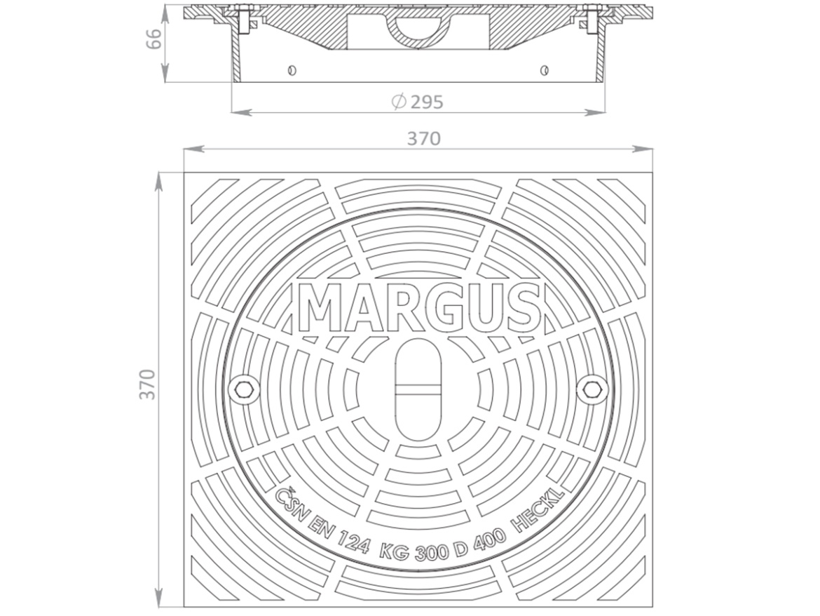 Hranatý poklop Heckl Margus
