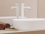 Ravak ES 015.10WV Umyvadlová stojánková baterie 340 mm bez výpusti, White Velvet