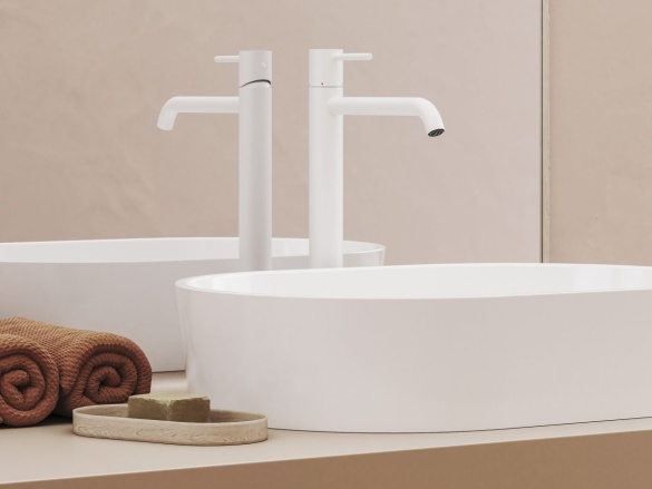 Ravak ES 015.10WV Umyvadlová stojánková baterie 340 mm bez výpusti, White Velvet