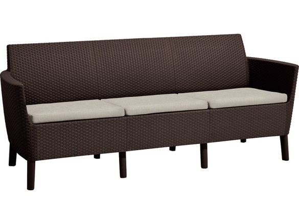 Keter Zahradní set  Salemo 3 Seater Sofa - hnědá / béžová