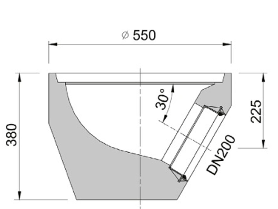 Spodní díl Kasi DN 450 (s vývodem)