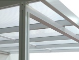 Hliníková pergola - číry/biela konštrukcia Gutta Terrassendach Premium