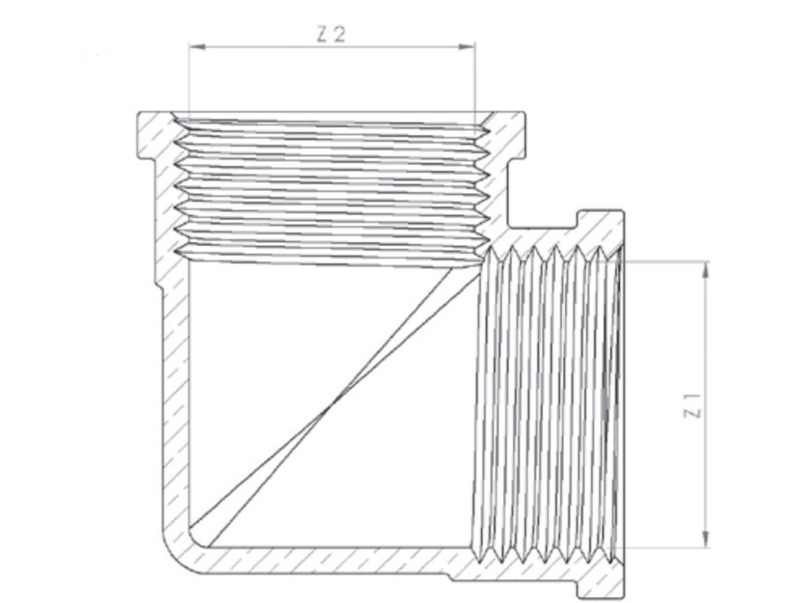 Koleno (s vnitřními závity) Heckl