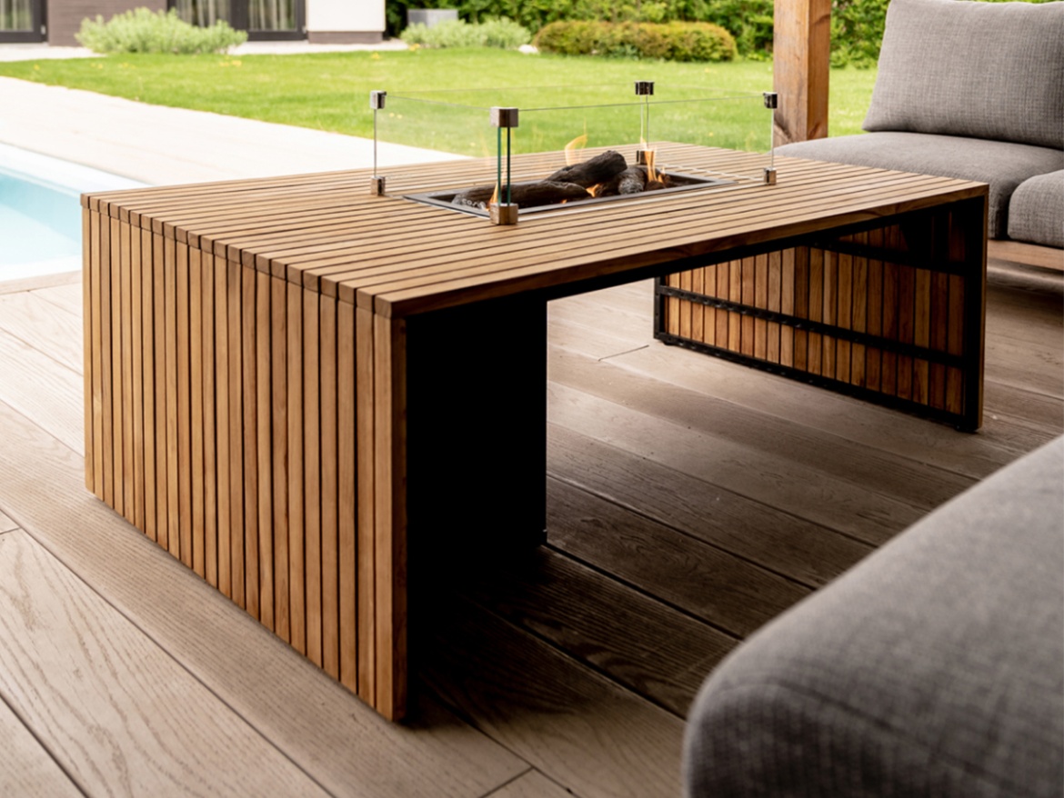 Stůl s plynovým ohništěm COSI Cosibridge 140 Wood