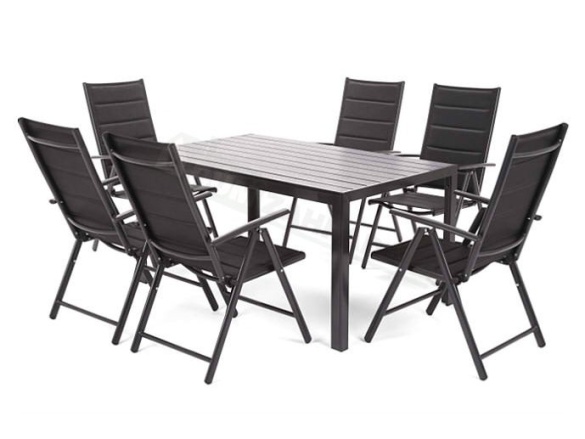 Home & Garden Zahradní nábytek Ibiza Alu Black / Black 6+1