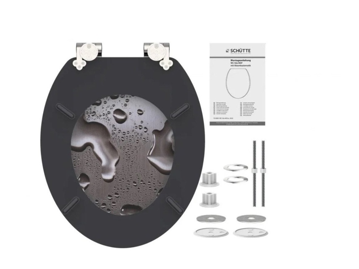 WC sedátka, záchodová prkna Schütte GREY STEEL | MDF, Soft Close