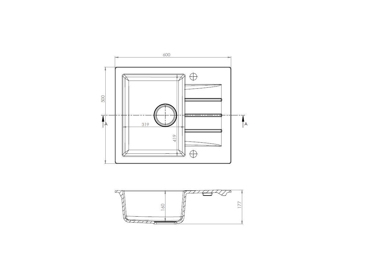 Kuchyňské dřezy Axis Mojito 600.5E