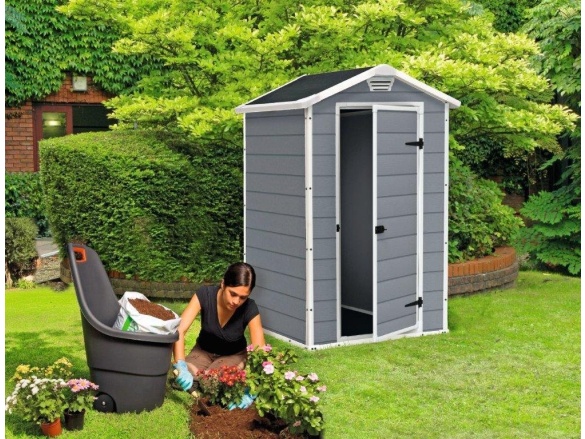 Plastový zahradní domek Keter MANOR 4 x 3 šedý, s podlahou