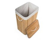 G21 Koš na prádlo  72 l, bambusový s bílým košem