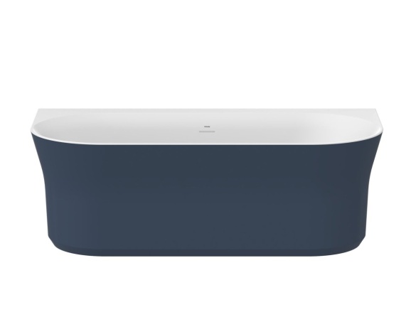 Ravak Vana Ypsilon Wall 178x86, volně stojící, Deepsea Blue/bílá, krytka odtoku bílá/černá/chrom