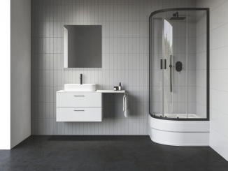 Čtvrtkruhové –  Ravak NBLCP4 Sabina 80x80, čierna+transparent