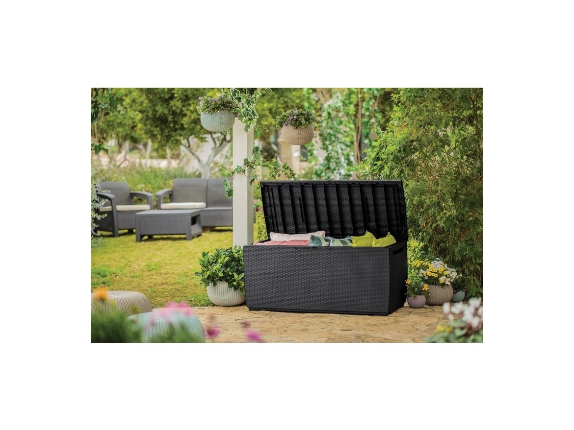 Keter Keter Capri Ratan - zahradní úložný box 305 L - 123 x 53 x 57 cm - antracit
