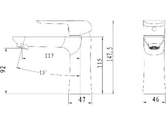 Vodovodné batérie – Novaservis Umyvadlová baterie Nobless Tina, chrom, stojánková, s výpustí, 38001,0