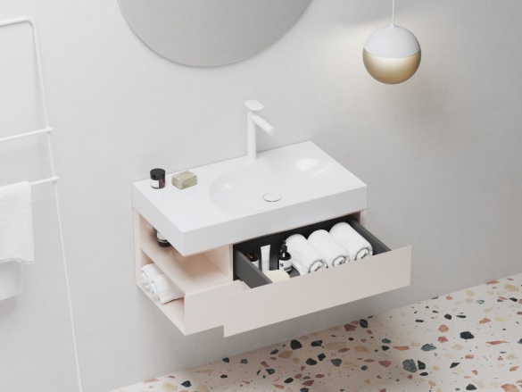 Ravak SD Lite 80 L skříňka pod umyvadlo černá matná