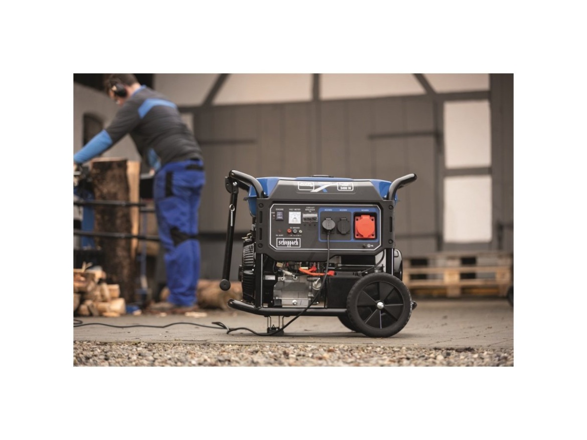 Rámová elektrocentrála 5500 W s reguláciou AVR a elektroštartom Scheppach SG 7100x