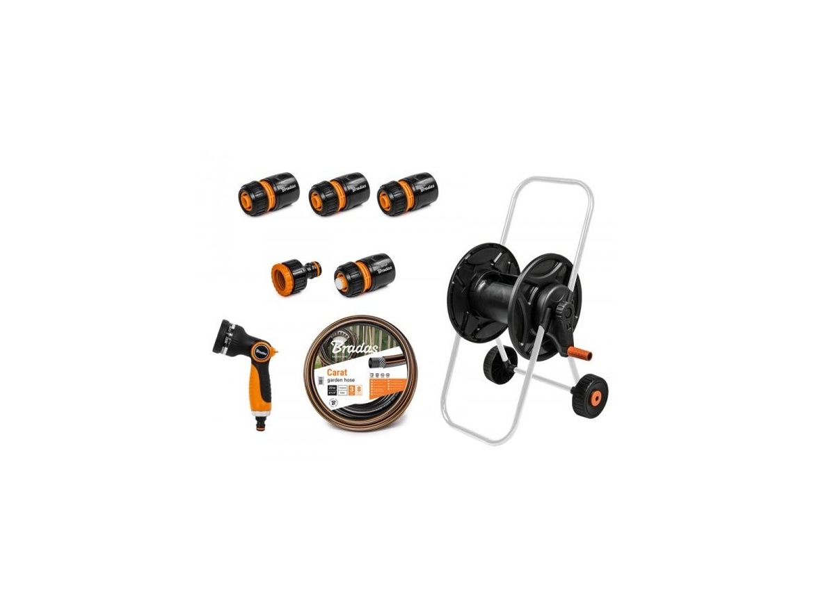Bradas Zahradní hadice 20m 1/2 Black Line s vozíkem a příslušenstvím