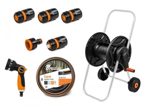 Bradas Zahradní hadice 20m 1/2 Black Line s vozíkem a příslušenstvím