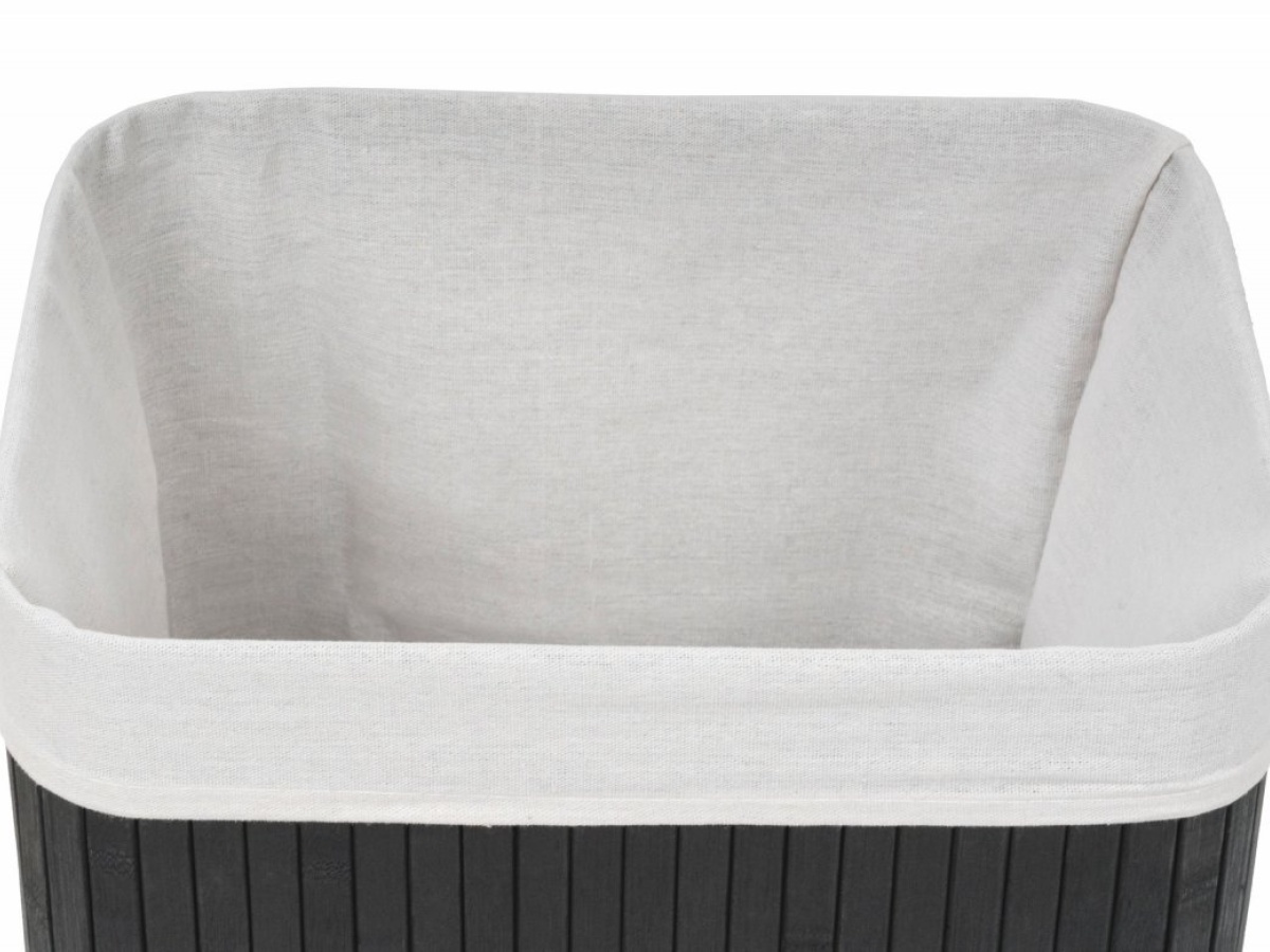 G21 Koš na prádlo  72 l, bambusový černý s bílým košem