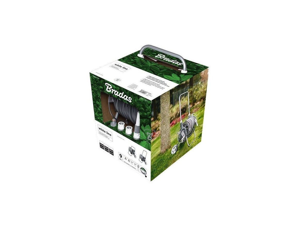 Bradas Hadice 1/2", 50 m Bradas WHITE SILVER PLUS kompletní set s vozíkem