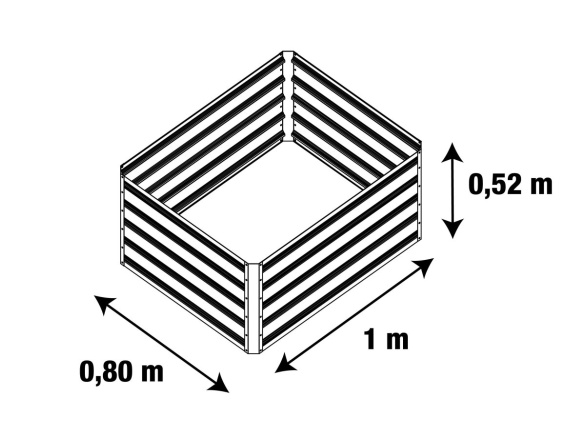 G21 Vyvýšený záhon  Daisy 100 x 80 x 52 cm, plechový, zelený