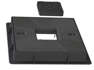 Tamesis (s vložkou pro rádio přenos) – Tamesis (s vložkou pro rádio přenos) litinový hranatý poklop 600 x 600 černá