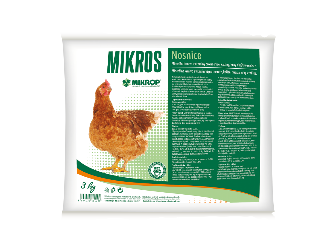Scobax Mikros Nosnice - vitamínové krmivo 3 kg