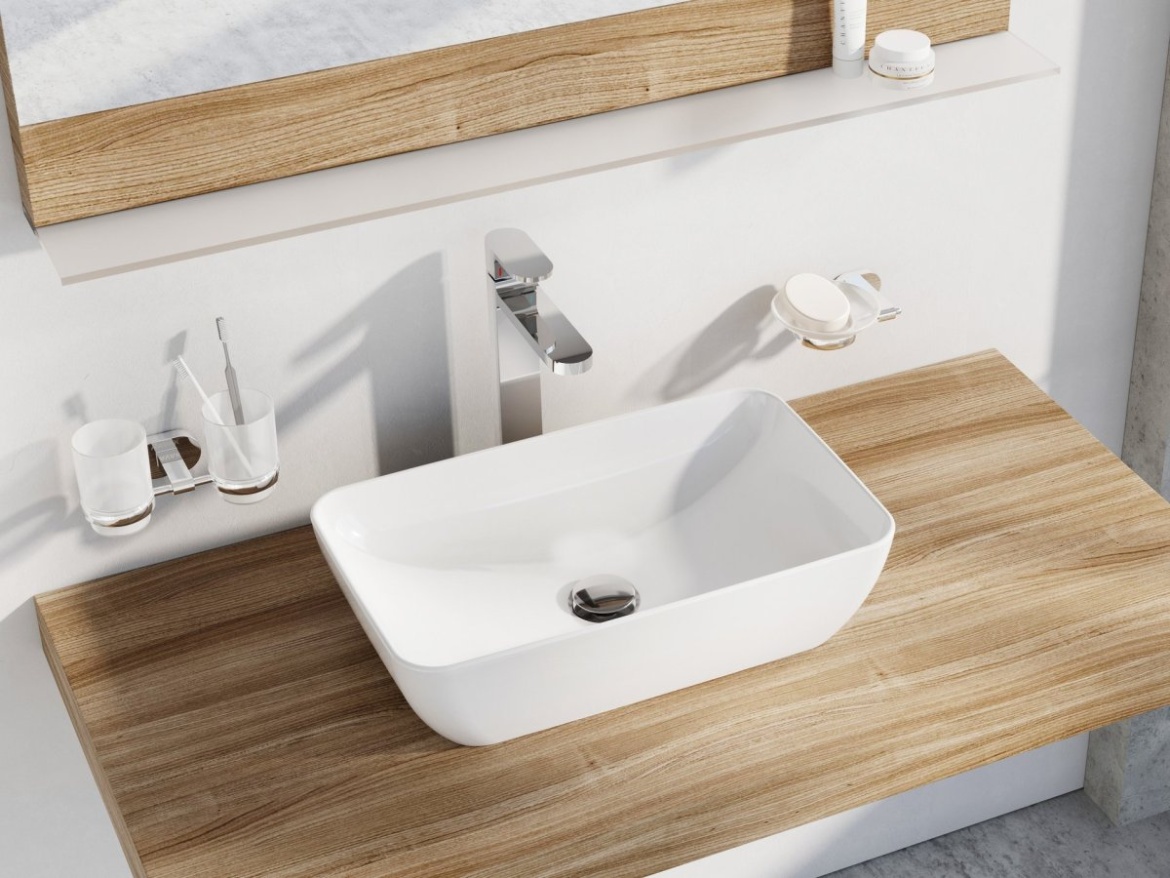 Ravak Umývadlo Uni Slim R 50, bez otvoru pre batériu, bez prepadu, biela matná