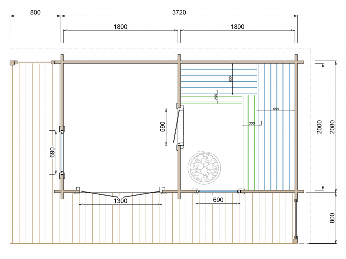 Sauna Tuindeco Inari 40