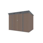 Zahradní domek kovový 2,4 x 1,8 m s pultovou střechou hnědý Riwall PRO RMSP 6x8 Brown