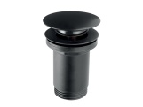 Novaservis Umyvadlová výpusť 5/4", černá, click-clack, velká zátka, S285B-BL-B