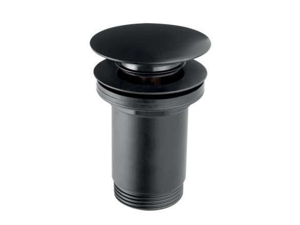 Novaservis Umyvadlová výpusť 5/4", černá, click-clack, velká zátka,  S285B-BL-B