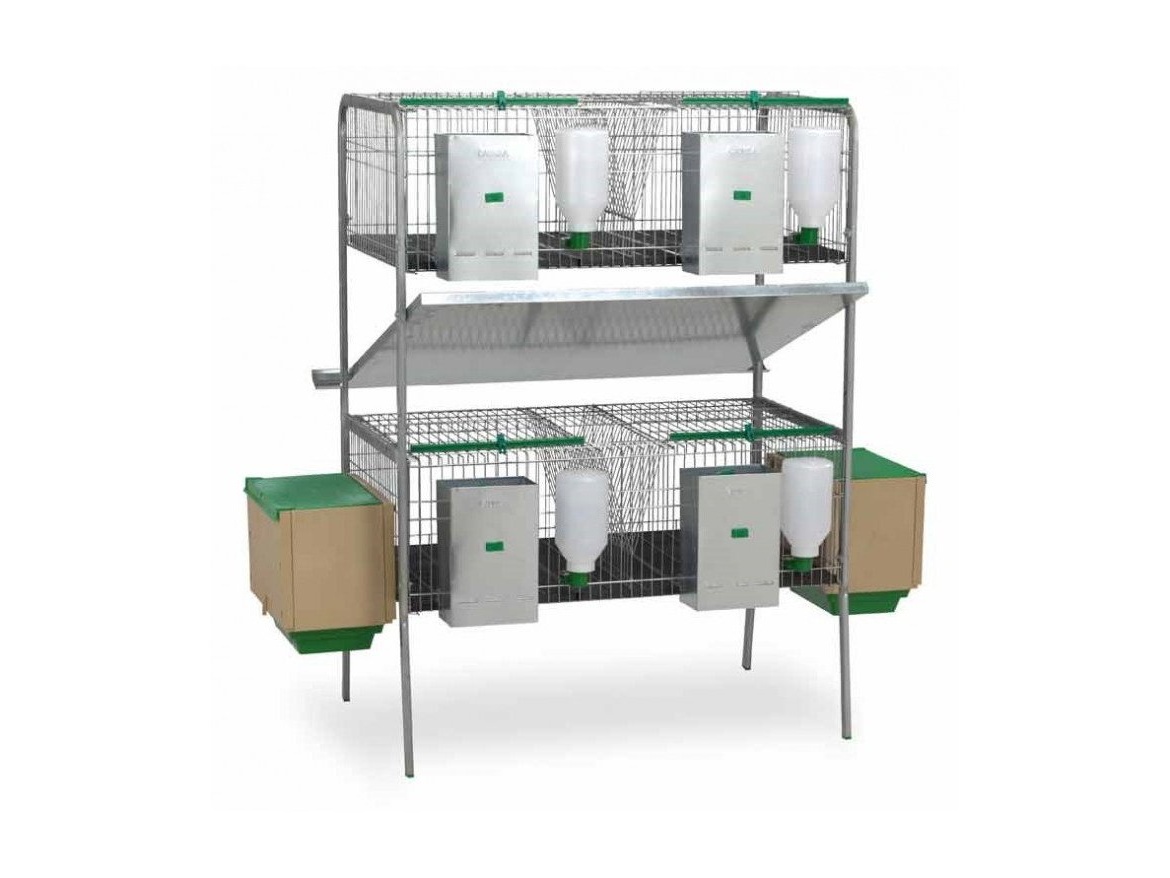 Scobax Gaun Klecový kotec pro králíky Laguna - dvě patra, 4 kotce