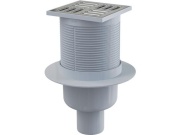 Alcadrain Podlahová vpusť 105 x 105 mm, mřížka nerez, spodní odtok d 50 mm,  APV2