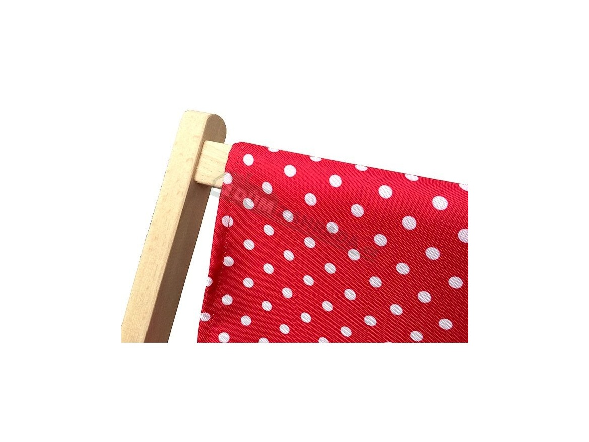 Fortus Zahradní lehátko klasik - červené s bílými puntíky