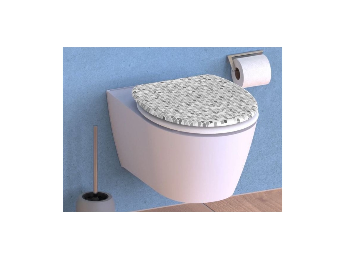 WC sedátka, záchodová prkna Schütte MOSAIK GRAU| Duroplast, Soft Close