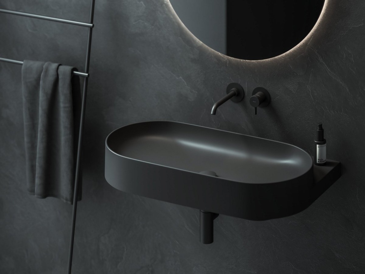 Ravak Umyvadlo Yard 80, bez otvoru pro baterii, bez přepadu, Smoke Grey