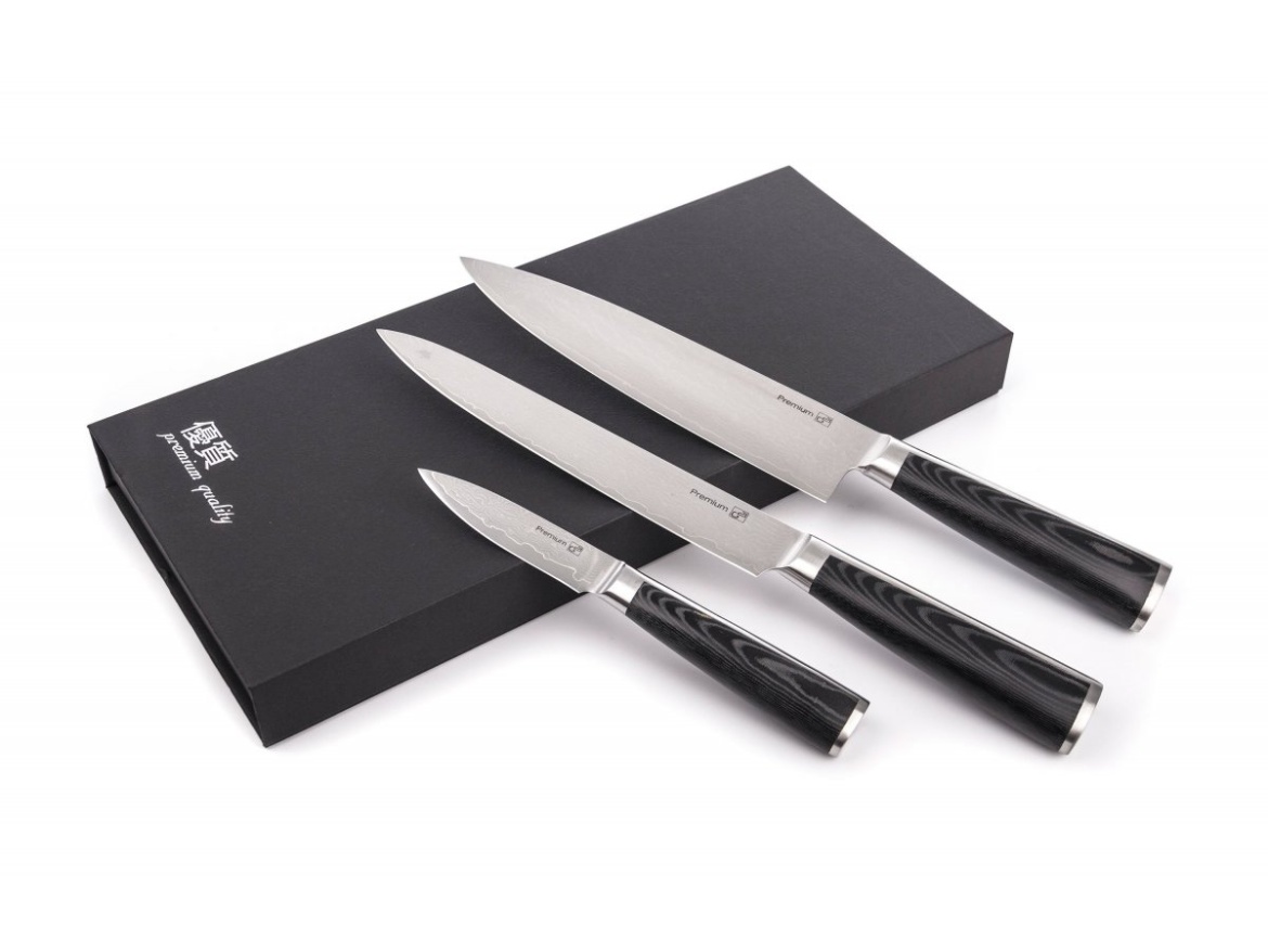 G21 Sada nožů  Damascus Premium, Box, 3 ks