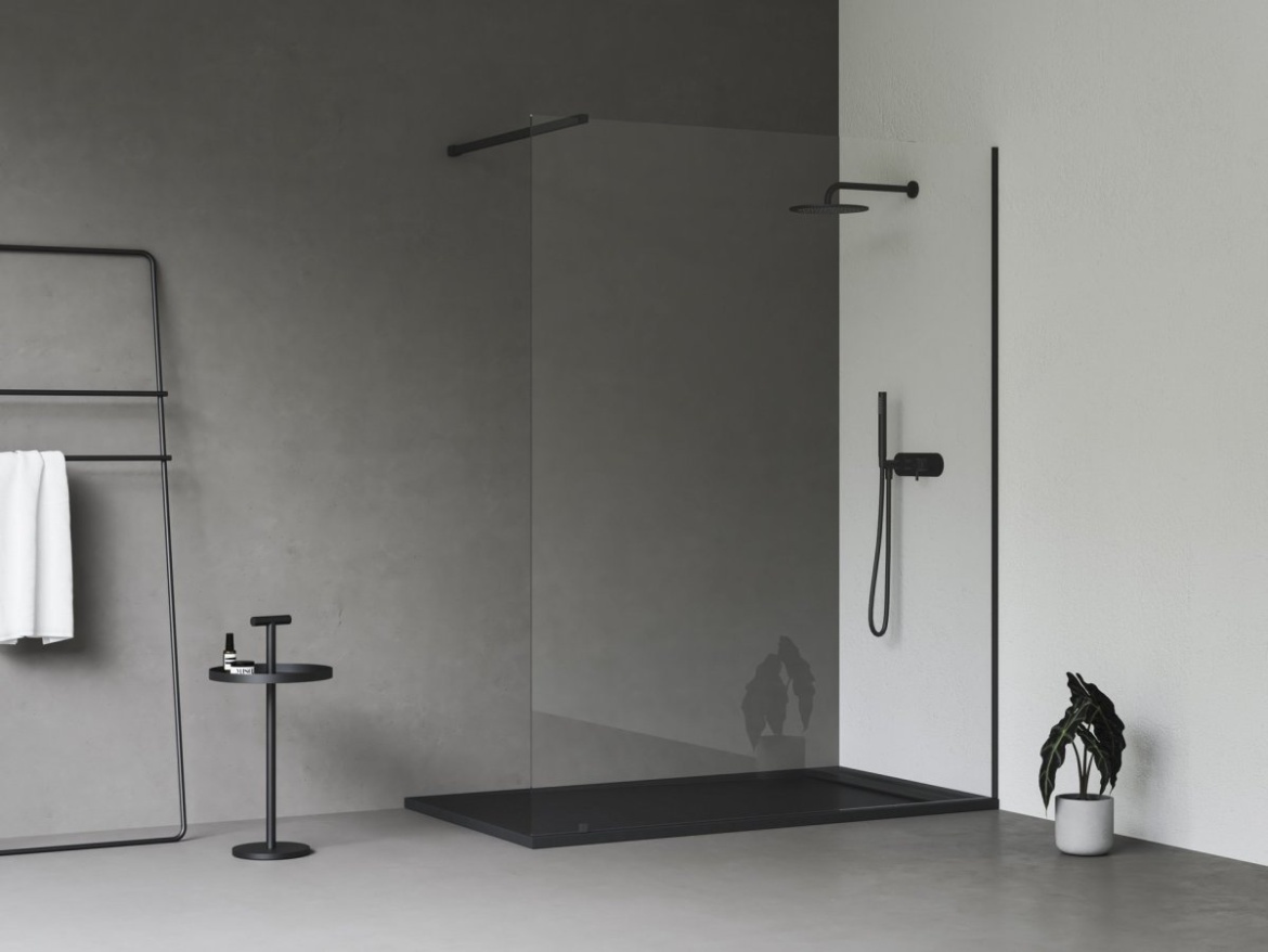 Ravak Walk-In Wall Set 80, čierna+transparent