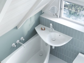 Nástenná –  Ravak Umývadlo Avocado 85 L, s otvorom pre batériu, s prepadom