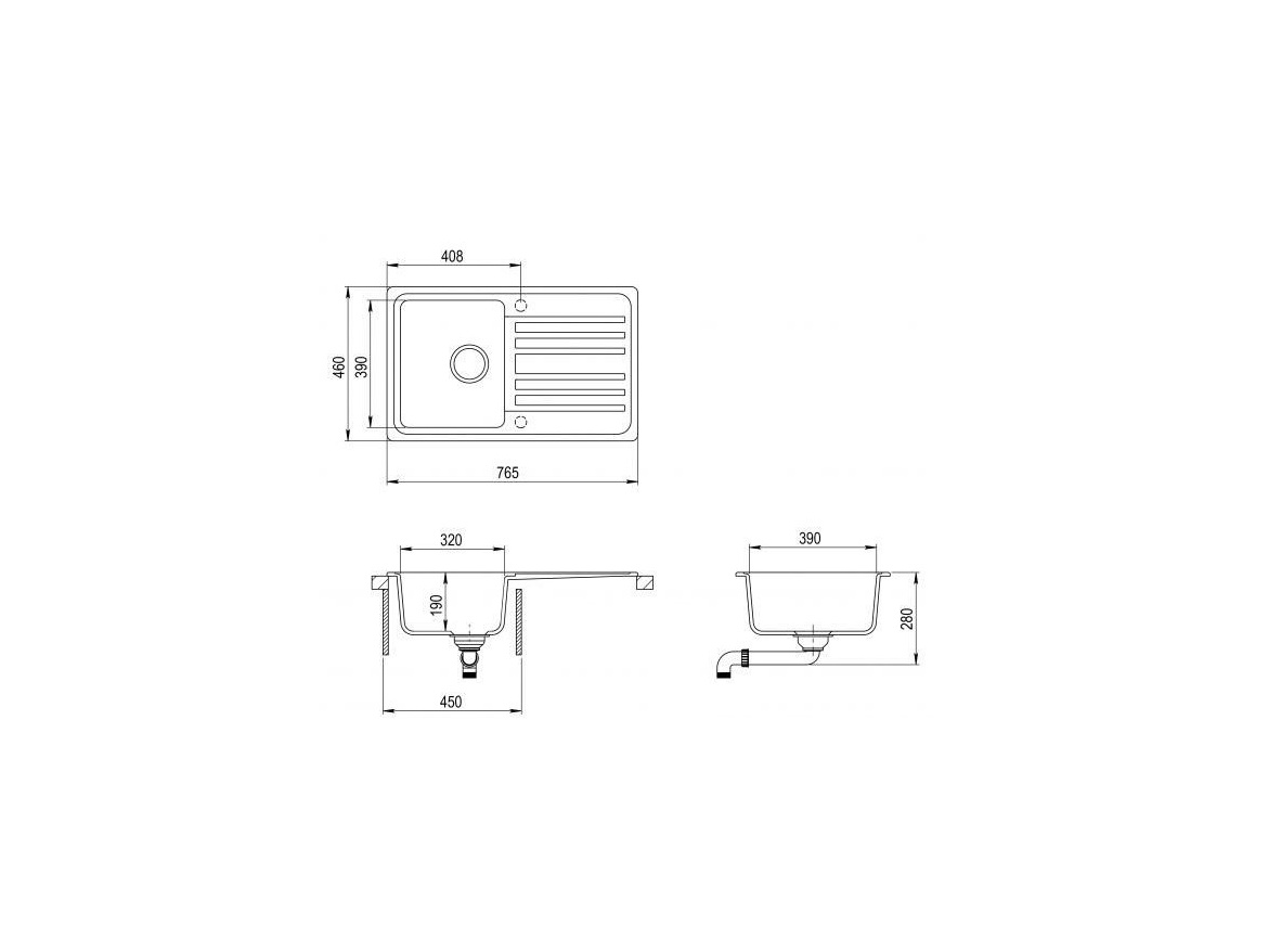 Kuchyňské dřezy Helika Notus 765.0E
