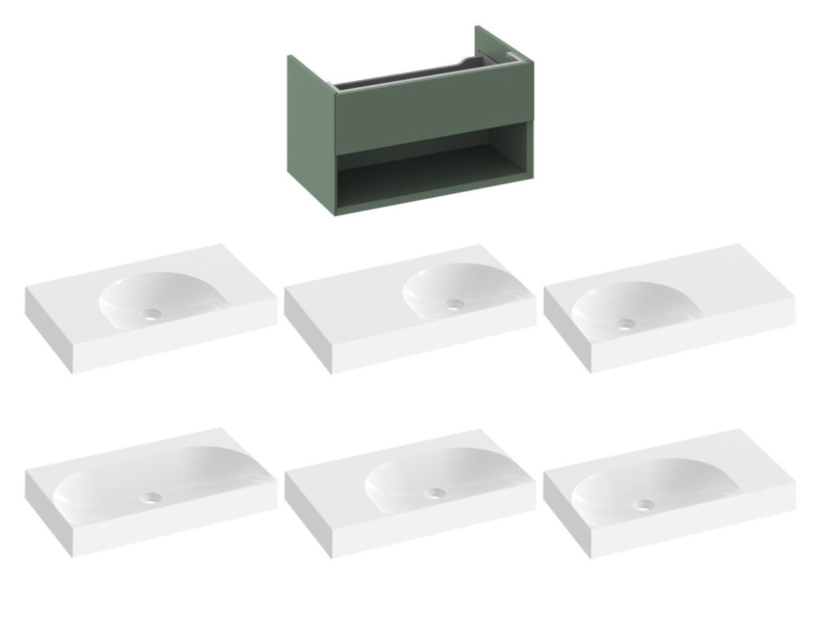 Ravak SD Lite 80 skříňka pod umyvadlo Grey Green