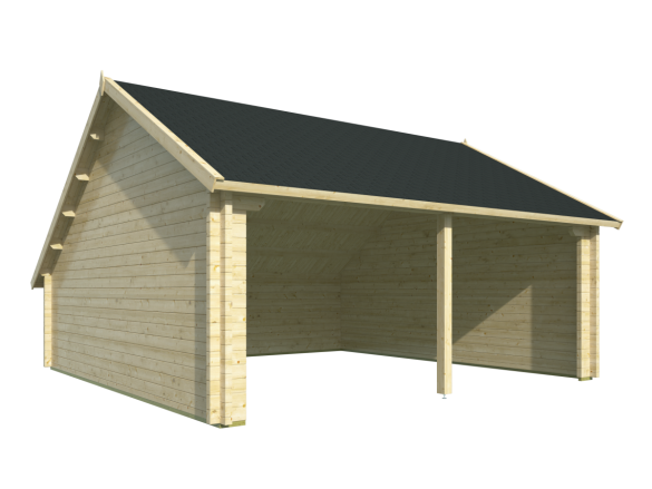 Tuindeco Nysse Garage/open-sided barn | 70mm | impregnated grey