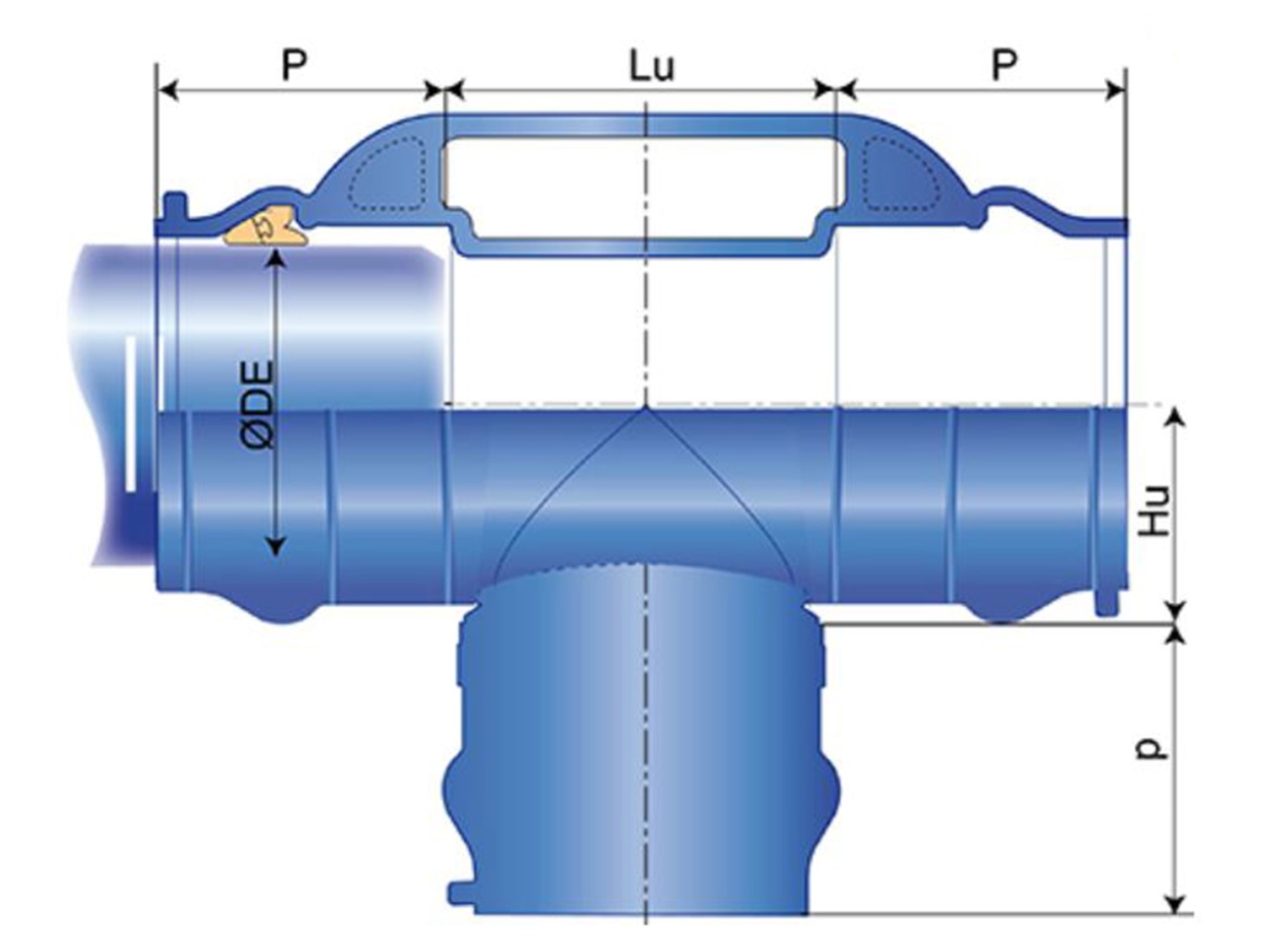 Tvarovka hrdlová s hrdlovou odbočkou PAM Blutop