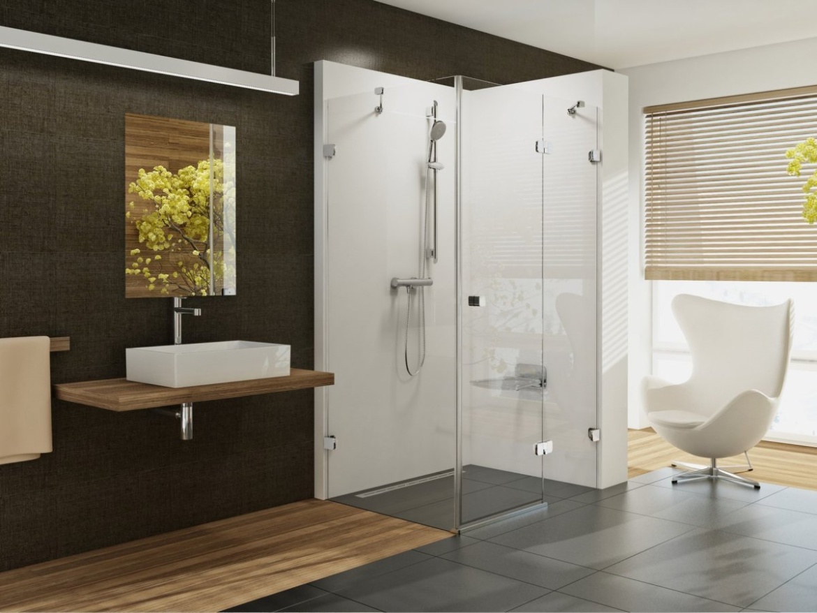 Ravak BSDPS 100x100 L, chróm+transparent