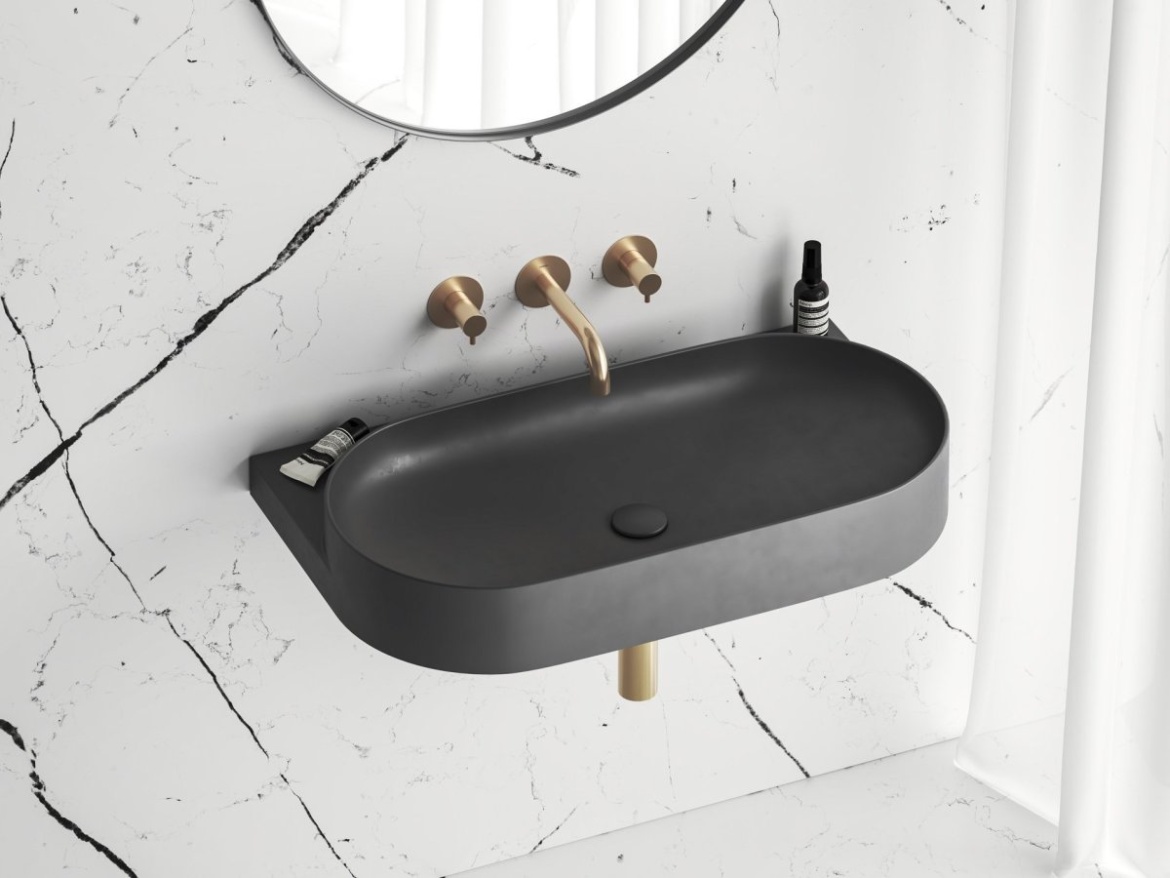 Ravak Umývadlo Yard 80, bez otvoru pre batériu, bez prepadu, Alabaster Pink