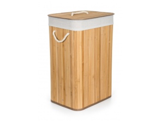 Koše na bielizeň –  G21 Koš na prádlo  72 l, bambusový s bílým košem