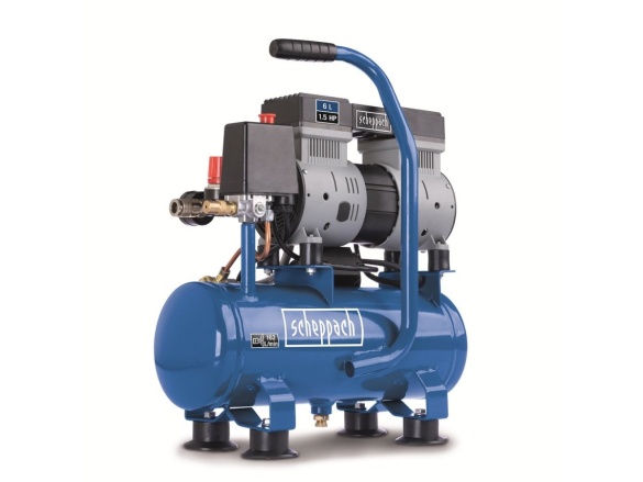 Ultra tichý bezolejový dvouválcový kompresor 6 l Scheppach HC 08 Si