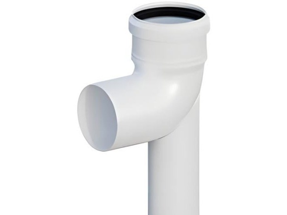 RICOM gas Koleno odkouření 90° d 80, s podpěrou 500 mm, PP, Ricom Gas 10080PB